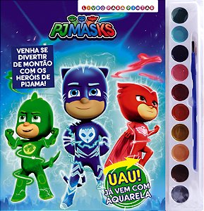 Livro Pj Masks livro para pintar com aquarela