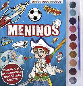 Livro Meninos livro para pintar com aquarela