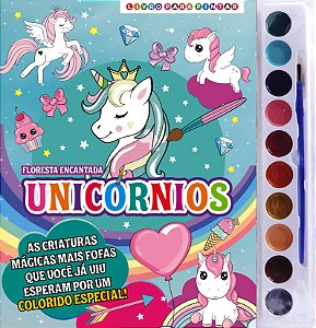 Livro Floresta encantada Unicórnios - Livro para pintar c...