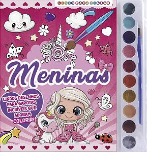Livro Meninas livro para pintar com aquarela