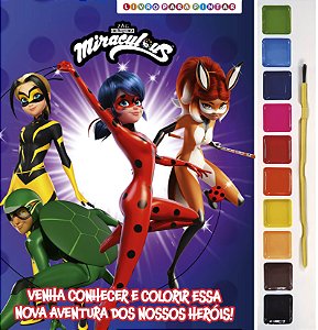 Livro Miraculous Ladybug Livro para pintar com aquarela