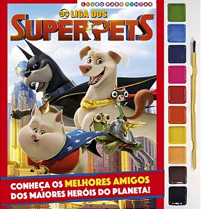 Livro DC Liga dos Superpets Livro para pintar com aquarel...