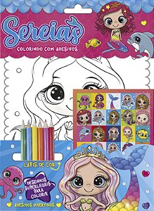 Livro Sereia Colorindo com Adesivos