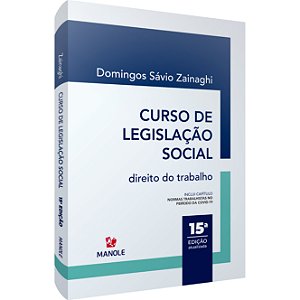 Livro Curso de legislação social: direito do trabalho
