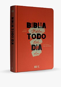 Livro Bíblia Todo Dia Letra Grande: Capa Laranja