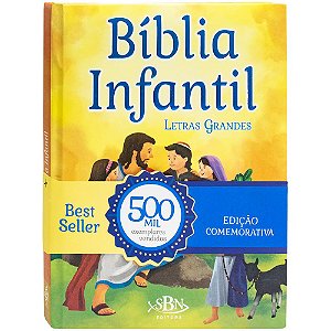 Livro Bíblia Infantil - Letras Grandes - (Edição Comemora...