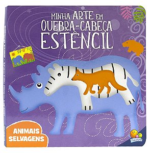 Livro Minha Arte em Quebra-Cabeça Estêncil: Animais Selva...