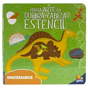 Livro Minha arte em quebra-cabeça estêncil - Dinossauros