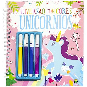 Livro Diversão com Cores: Unicórnios