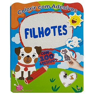Livro Colorir com Adesivos: Filhotes