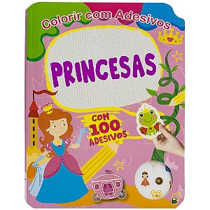 Livro Colorir com Adesivos: Princesas