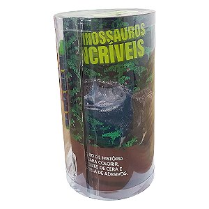 Livro Mini Tubo Histórias Para Colorir - Dinossauros
