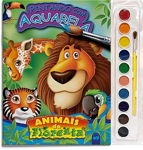 Livro Animais da floresta: pintando com aquarela