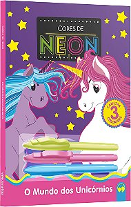 Livro O mundo dos unicórnios: cores de neon