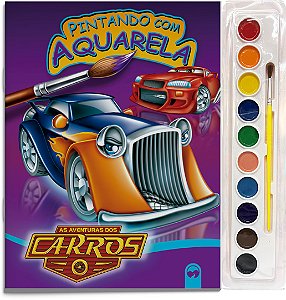 Livro As aventuras dos carros: pintando com aquarela