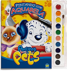 Livro Amigos pets: pintando com aquarela
