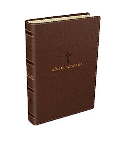 Livro Bíblia Sagrada Acf, Couro Soft, Marrom, Letra Grand...