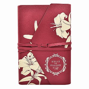 Livro Bíblia da Mulher de Fé, NVI, Couro Soft, Lírios do ...