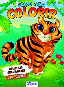 Livro Livro Para Colorir Animais Da Floresta - Animais Selvagen...