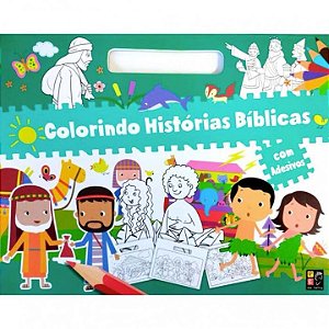 Livro Colorindo - Histórias Bíblicas Com Adesivos