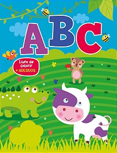 Livro Livro de colorir com adesivos - ABC