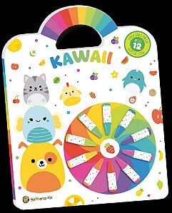 Livro Cata-Vento colorido - Kawaii: Livro para pintar c/ 12 giz...