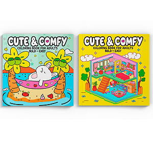 Livro Coleção Cute & Comfy Coloring Book for Adults - Bol...