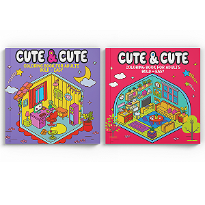 Livro Coleção Cute & Cute Coloring Book for Adults - Bold...