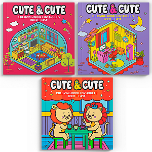 Livro Coleção Cute & Cute Coloring Book for Adults Specia...