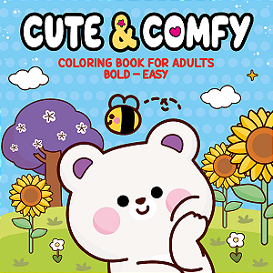 Livro Cute & Comfy Coloring Book for Adults - Bold Easy -...