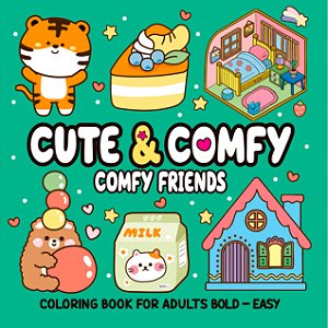 Livro Cute & Comfy Coloring Book for Adult Bold Easy - Co...