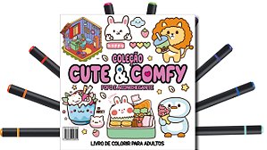 Livro Cute & Comfy Coloring Book for Adults Edição 4 - Bo...