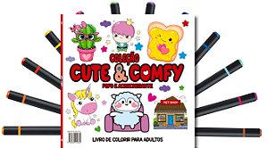 Livro Cute & Comfy Coloring Book for Adults Edição 2 - Bo...