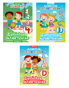 Livro Coleção caminhos da alfabetização - Kit com 3 carti...
