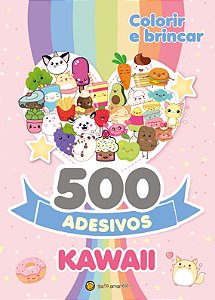 Livro 500 Adesivos: Kawaii
