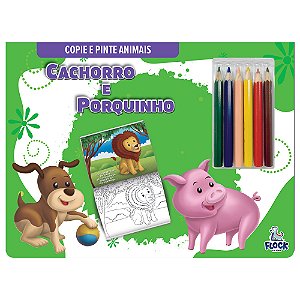 Livro Copie E Pinte Animais: Cachorro E Porquinho