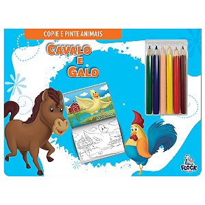 Livro Copie E Pinte Animais: Cavalo E Galo