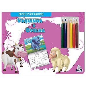 Livro Copie E Pinte Animais: Vaquinha E Ovelha