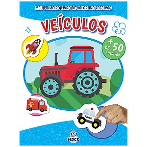 Livro Meu Primeiro Livro De Colorir E Adesivos: Veículos