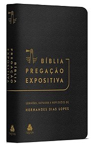 Livro Bíblia Pregação Expositiva | RA |PU luxo preto