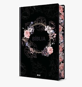 Livro Bíblia Sagrada Flores Preta - NVI