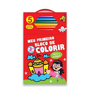 Livro Meu Primeiro Bloco De Colorir Vermelho 3+