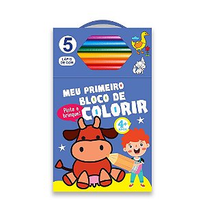 Livro Meu Primeiro Bloco De Colorir Azul 4+
