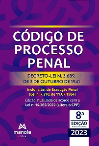 Livro Código de Processo Penal: decreto-lei n. 3.689, de ...