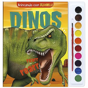 Livro Brincando com Aquarela: Dinos