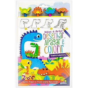Livro Mãos À Arte! - Desenhar, Apagar E Colorir: Dinossauros