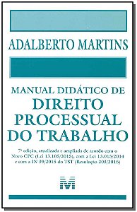 Livro Manual didático de direito processual do trabalho -...
