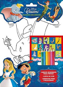 Livro Disney Clássicos - Colorindo com adesivos