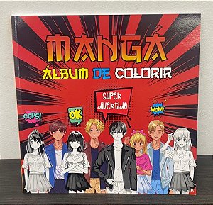 Livro Mangá - Álbum De Colorir - Capa Vermelha