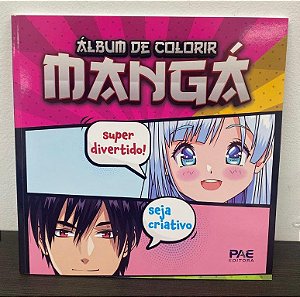 Livro Mangá - Álbum De Colorir - Capa Rosa